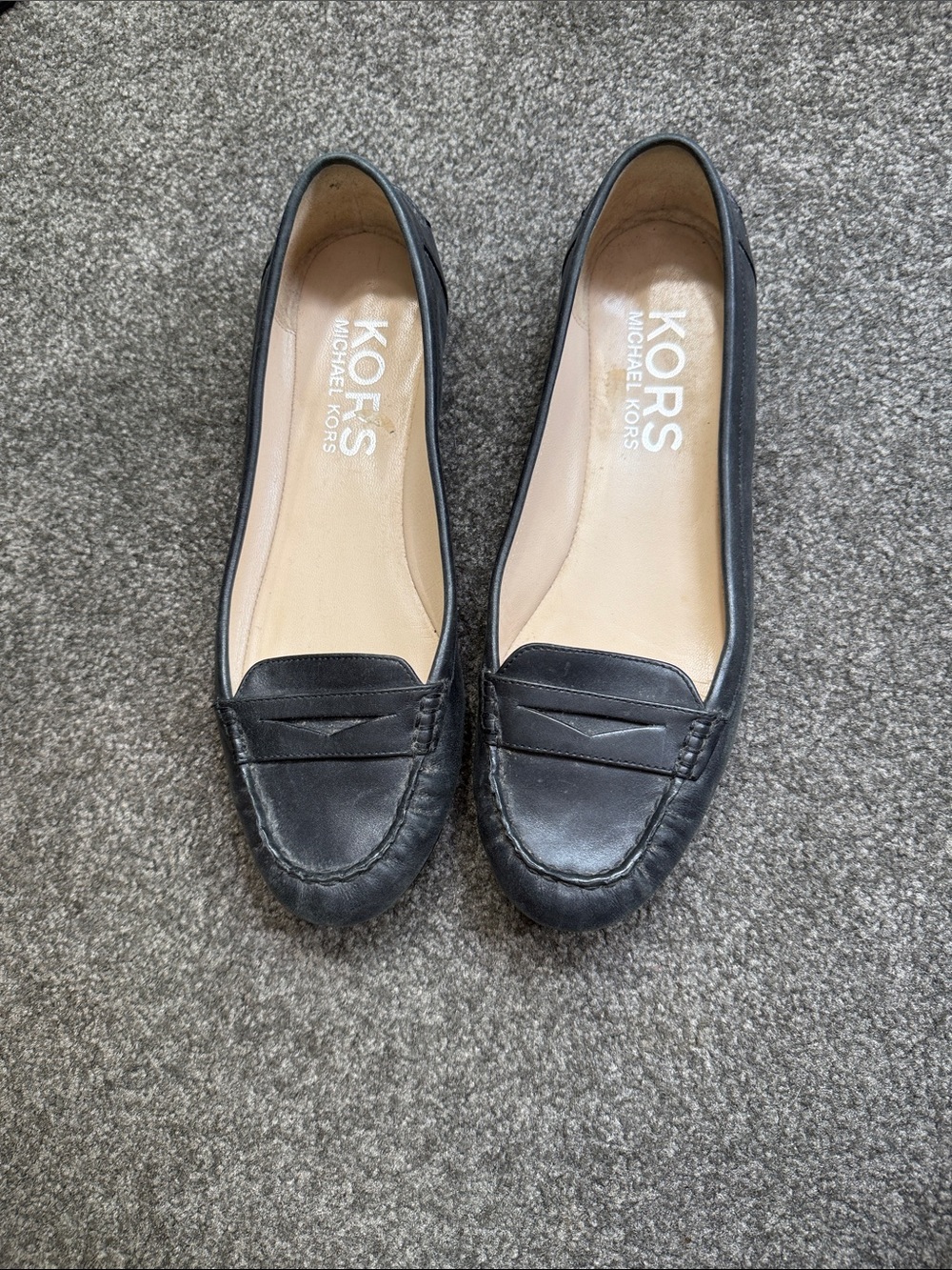 Michael Kors Black Leather Penny Loafers — Women